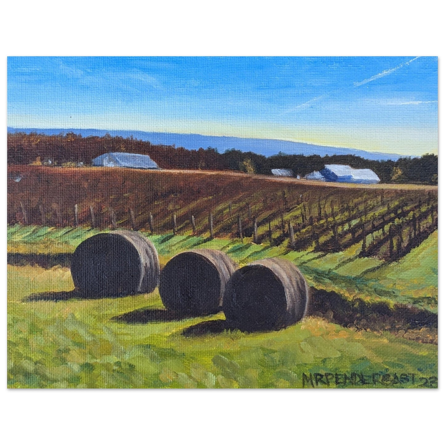 Haybales in Late Fall, print