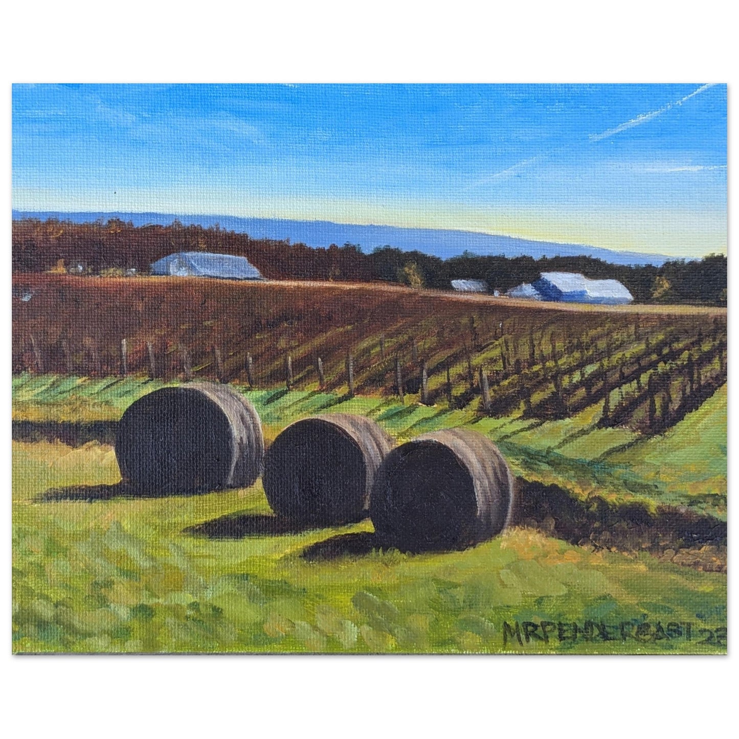 Haybales in Late Fall, print