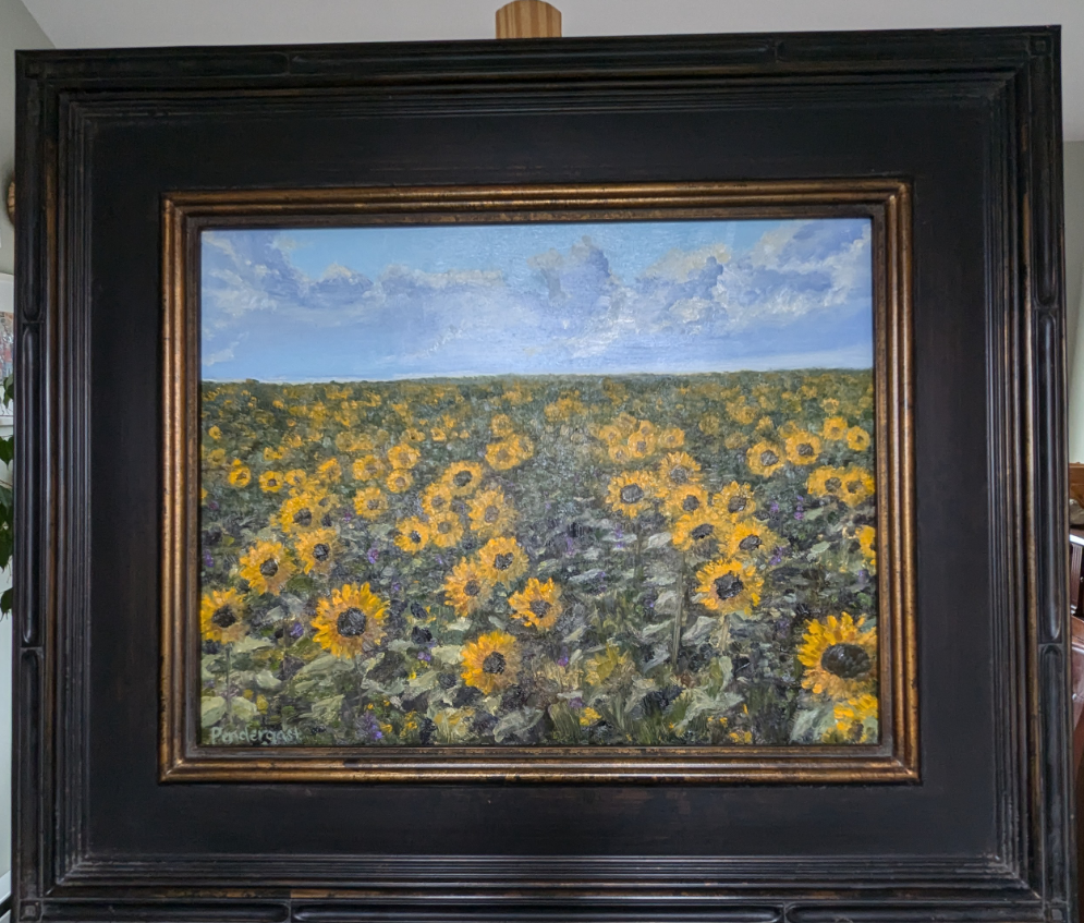 Sunflower Field, original oil painting