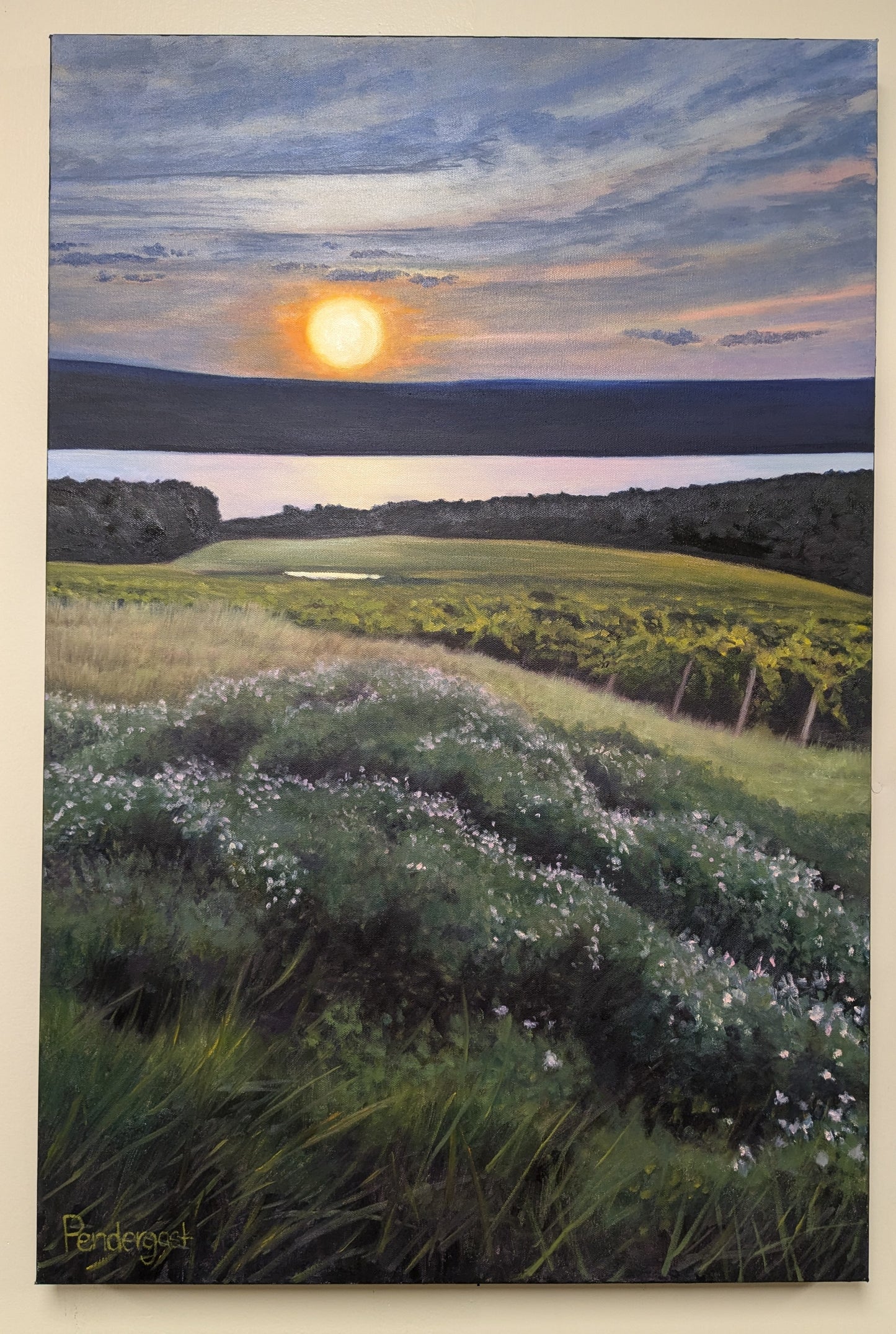 Sunset Over Seneca, original oil painting