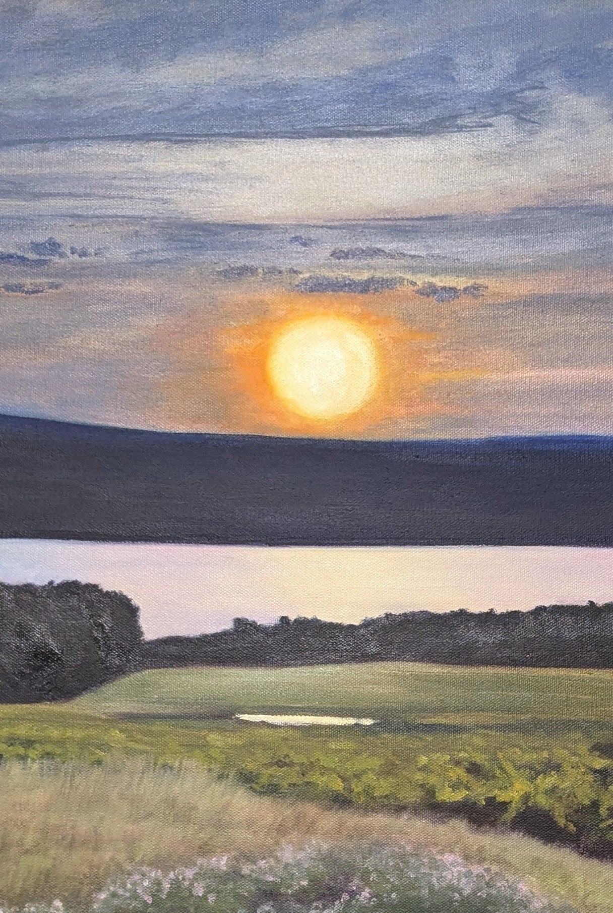 Sunset Over Seneca, original oil painting