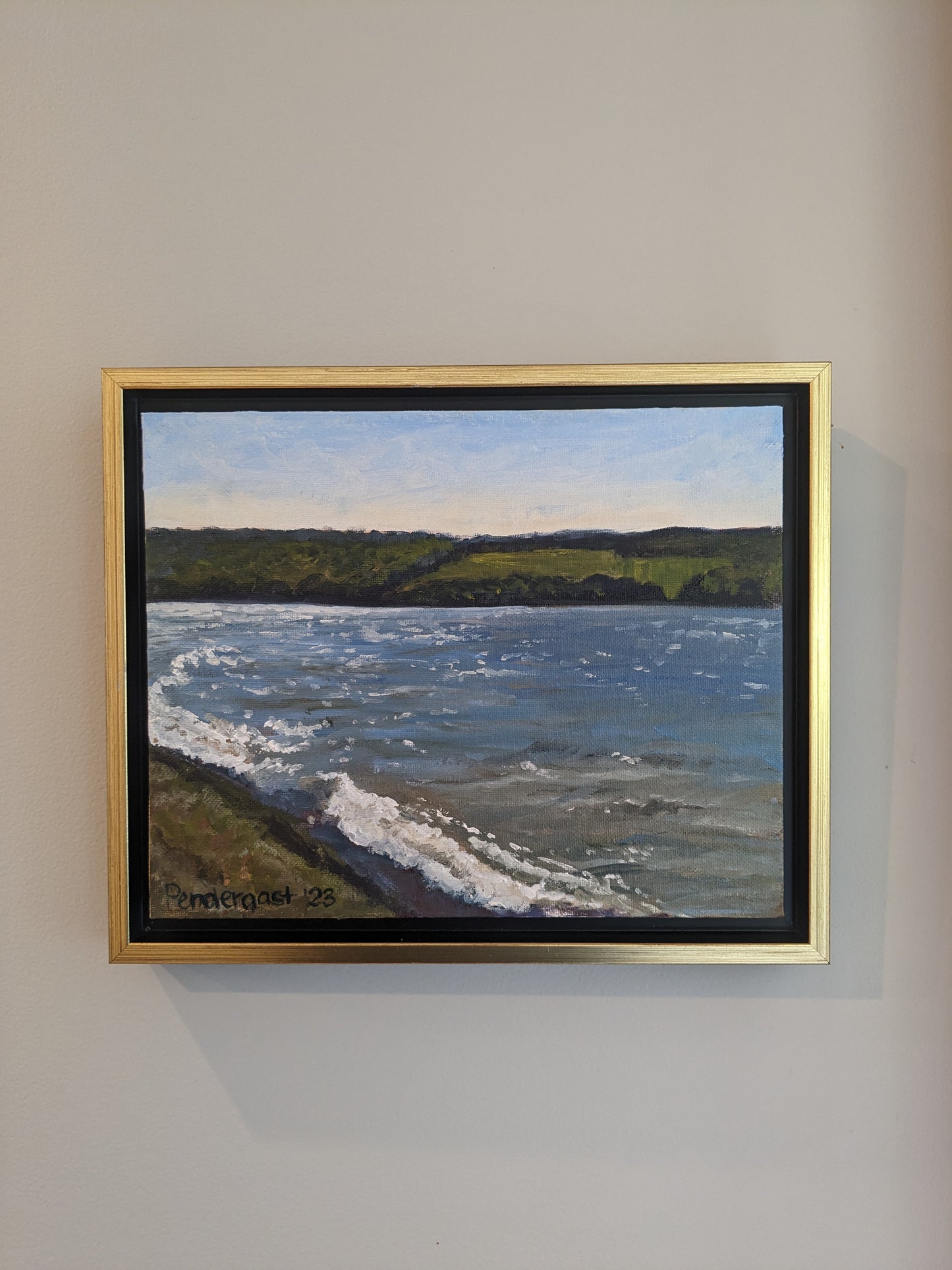 Waves on Seneca, original oil painting