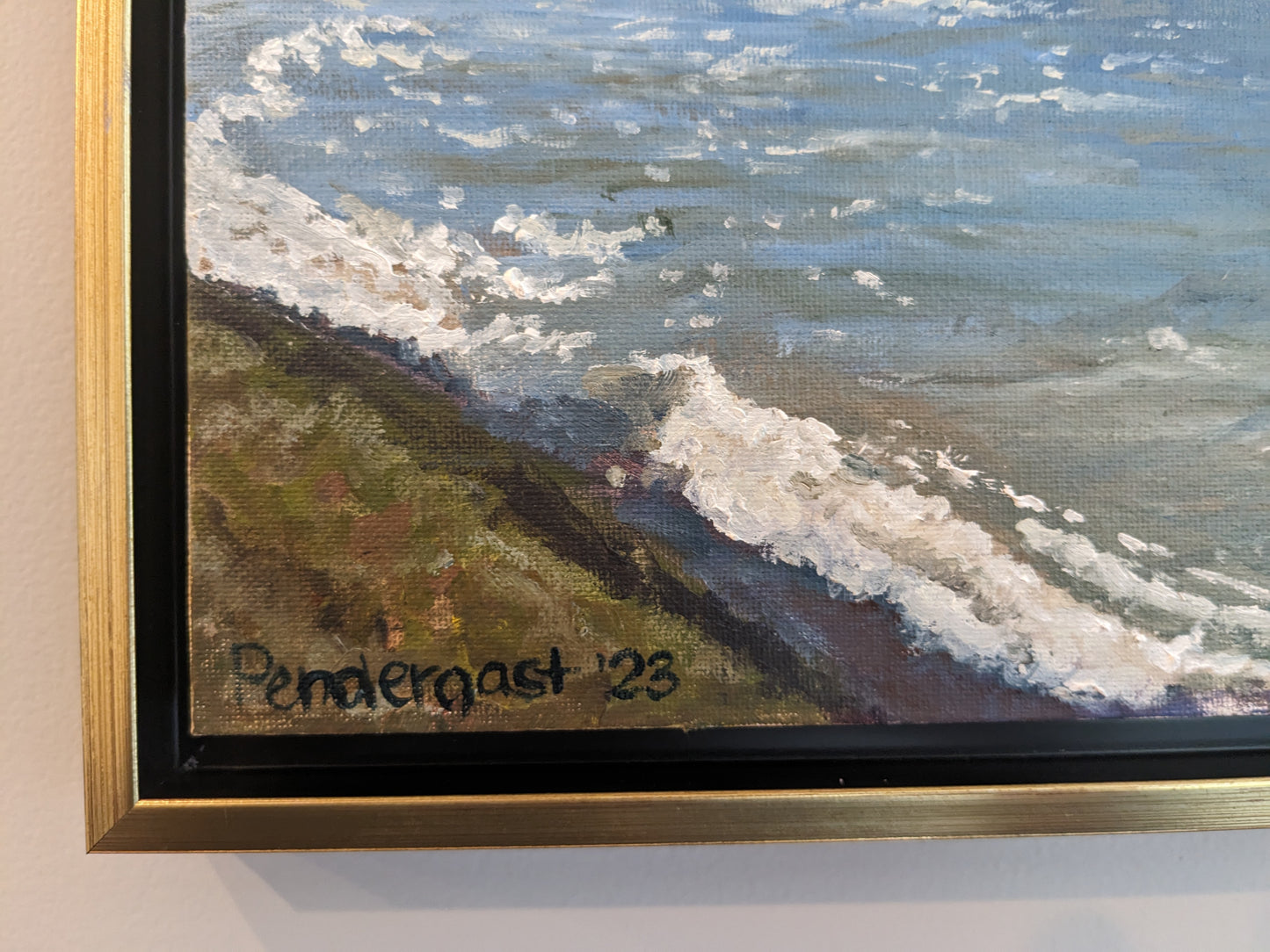 Waves on Seneca, original oil painting