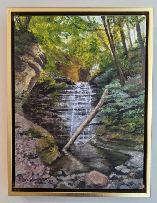 Secret Waterfall, original oil painting