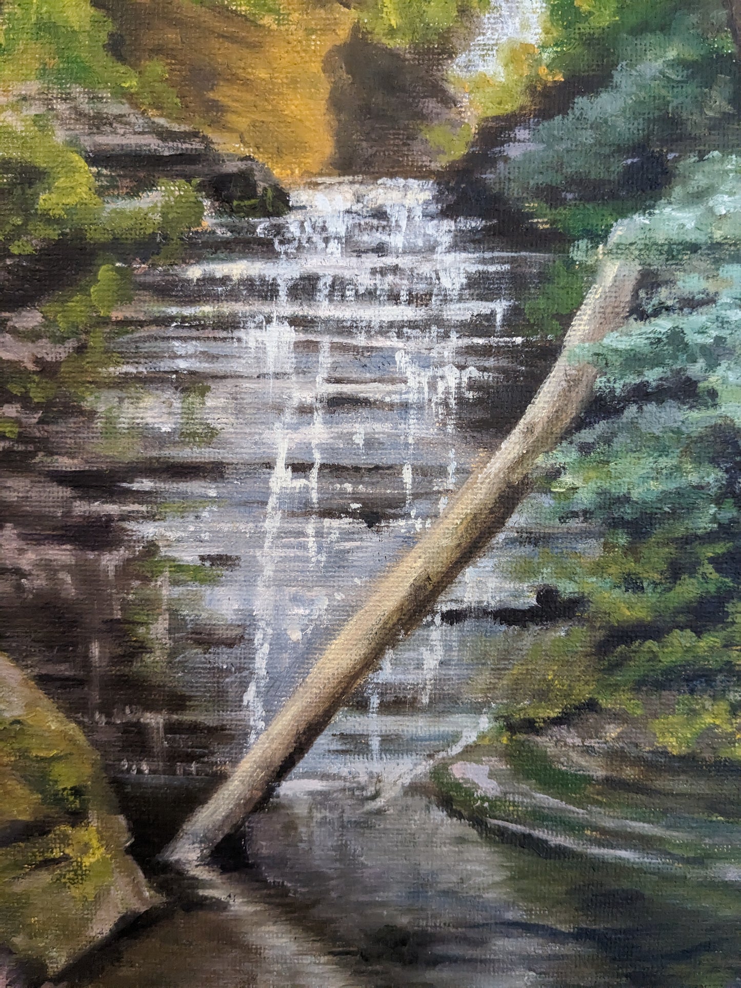 Secret Waterfall, original oil painting