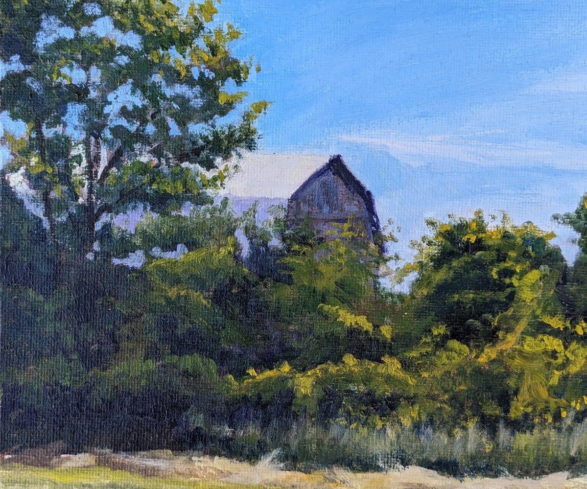 Lone Haybale, original oil painting