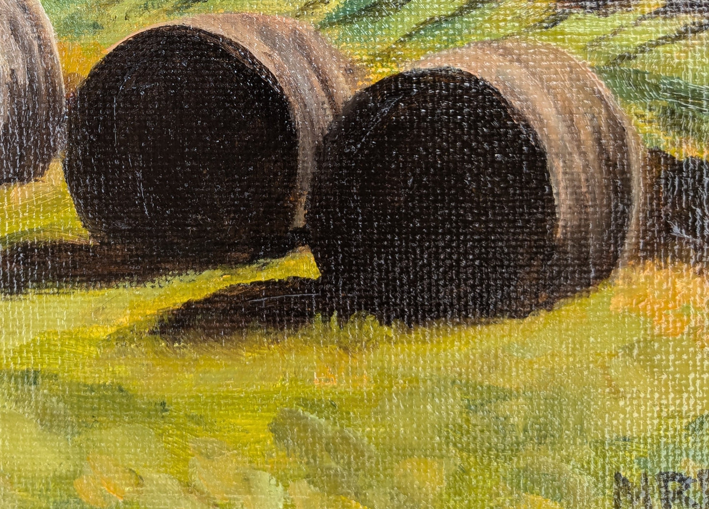 Hay Bales, original oil painting