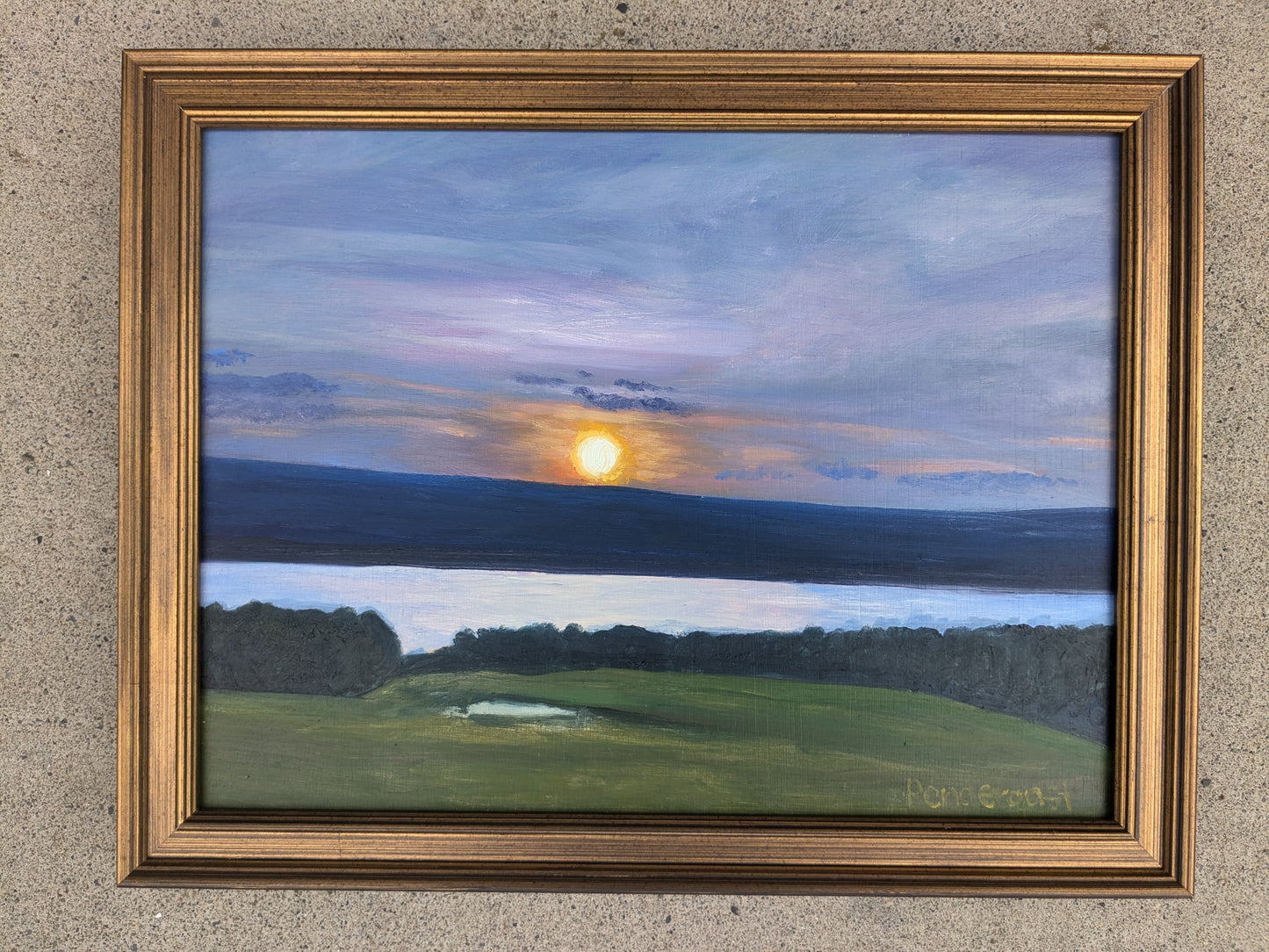 Study for Sunset Over Seneca, II, original oil painting