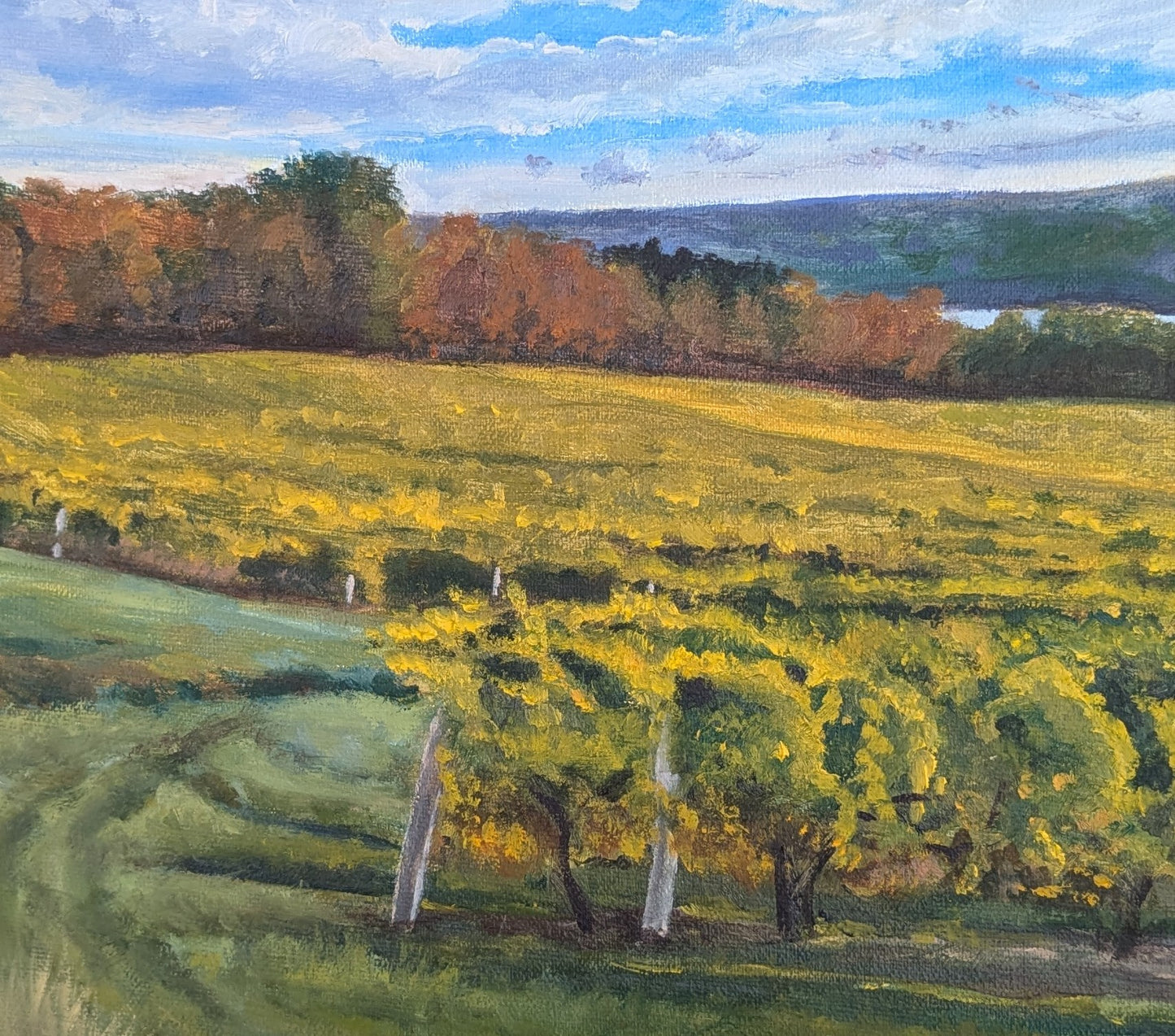 Study for Autumn Vineyard, original oil painting