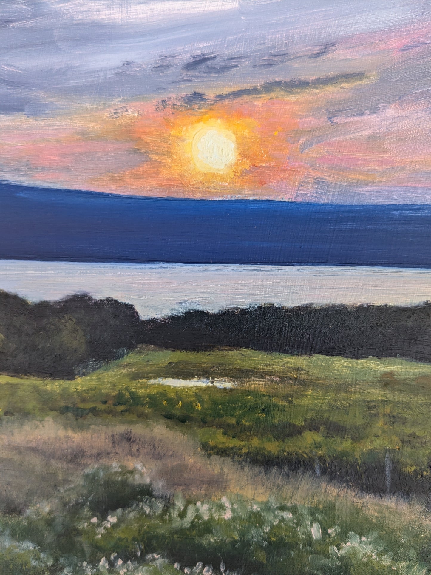 Study for Sunset Over Seneca, original oil painting