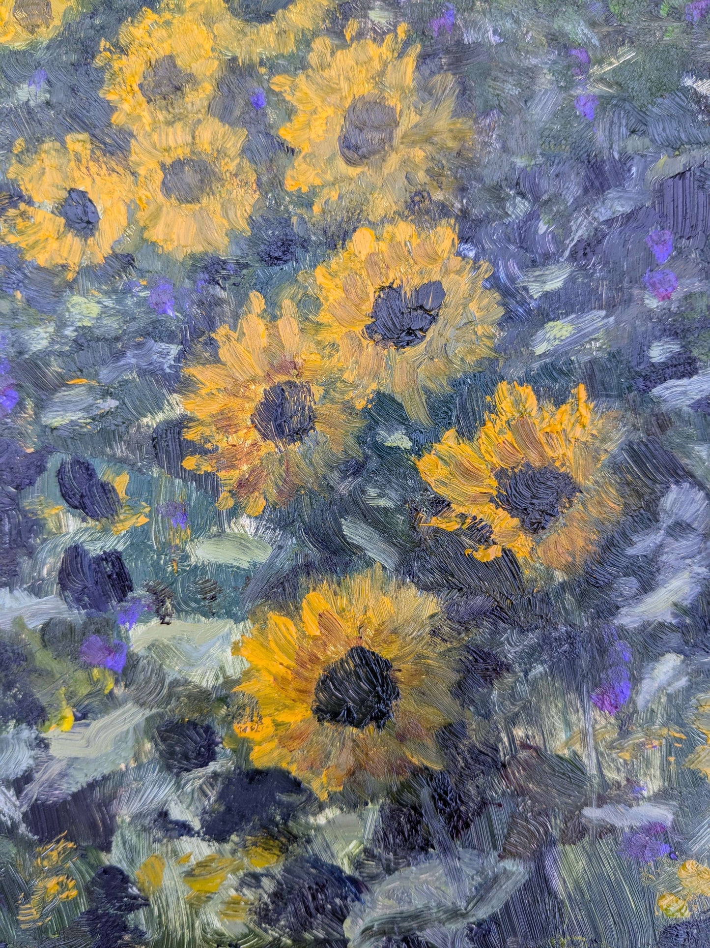 Sunflower Field, original oil painting