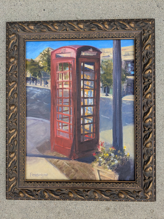 Phone Booth on Franklin, original oil painting