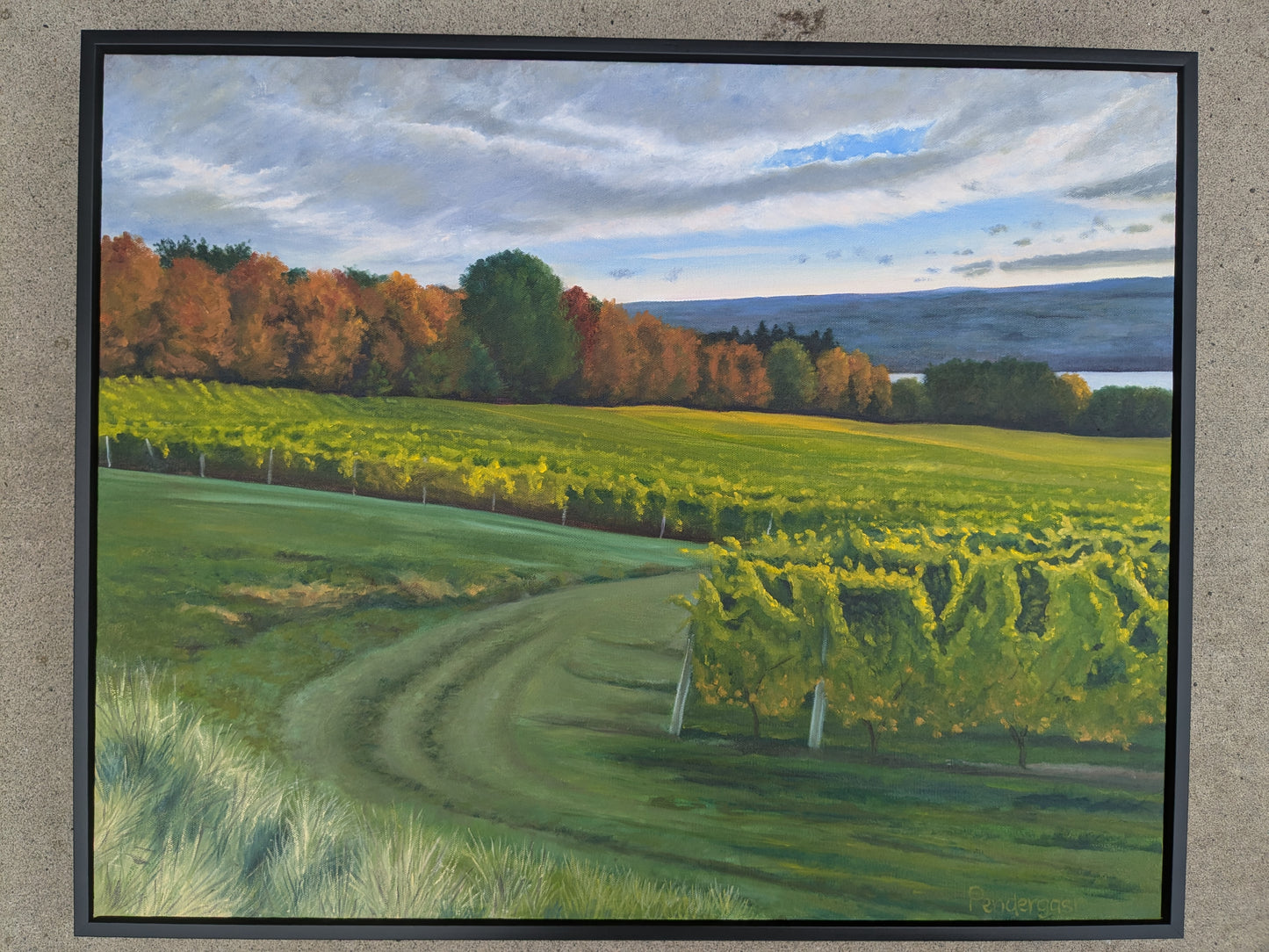 Autumn Vineyard, original oil painting